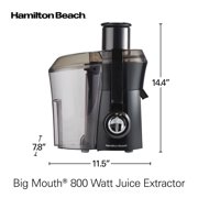Hamilton Beach Big Mouth Juicer Machine for Fruits and Vegetables with Extra Large Chute, Extractor de Jugos, Black