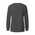 thumbnail image 5 of Chemises de Compression à Manches Longues pour Femmes à Col Rond Uni Plus Sweat-Shirt Oversize Pulls Coupe Ample à la Mode des Hauts Légers pour les Femmes de Grande Taille Gris M, 5 of 5
