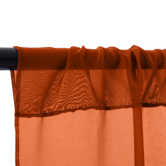 Wedding ceiling curtain with rods at both ends 100D chiffon arch drapery party decoration - caramel color 150*600cm