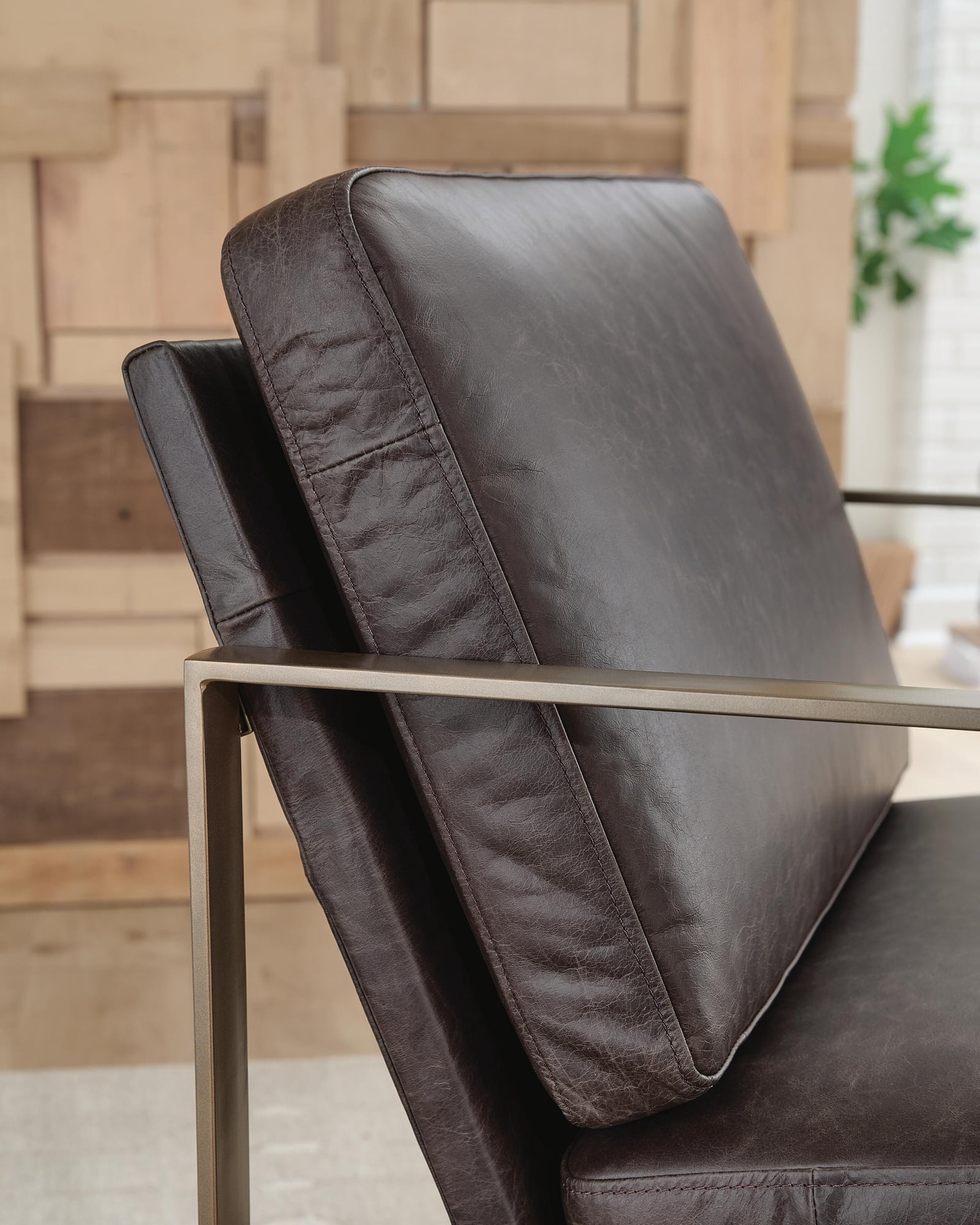 Signature Design By Ashley Bradett Accent Chair in Dark Brown/Gold