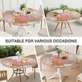 thumbnail image 7 of Pioneer Flower Floral Print Pattern Round Fitted Tablecloth with Elastic Edge,Dining Table Cover Waterproof,Outdoor Round Tablecloth for Camping,Dining,Indoor and Outdoor, 7 of 7