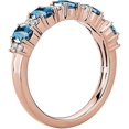 thumbnail image 2 of Divine Creation 2.00 Ct Oval Cut Blue Topaz Wedding Engagement Half Band Ring 14K Rose Gold Plated 925 Sterling Silver For Women's -4.5, 2 of 3