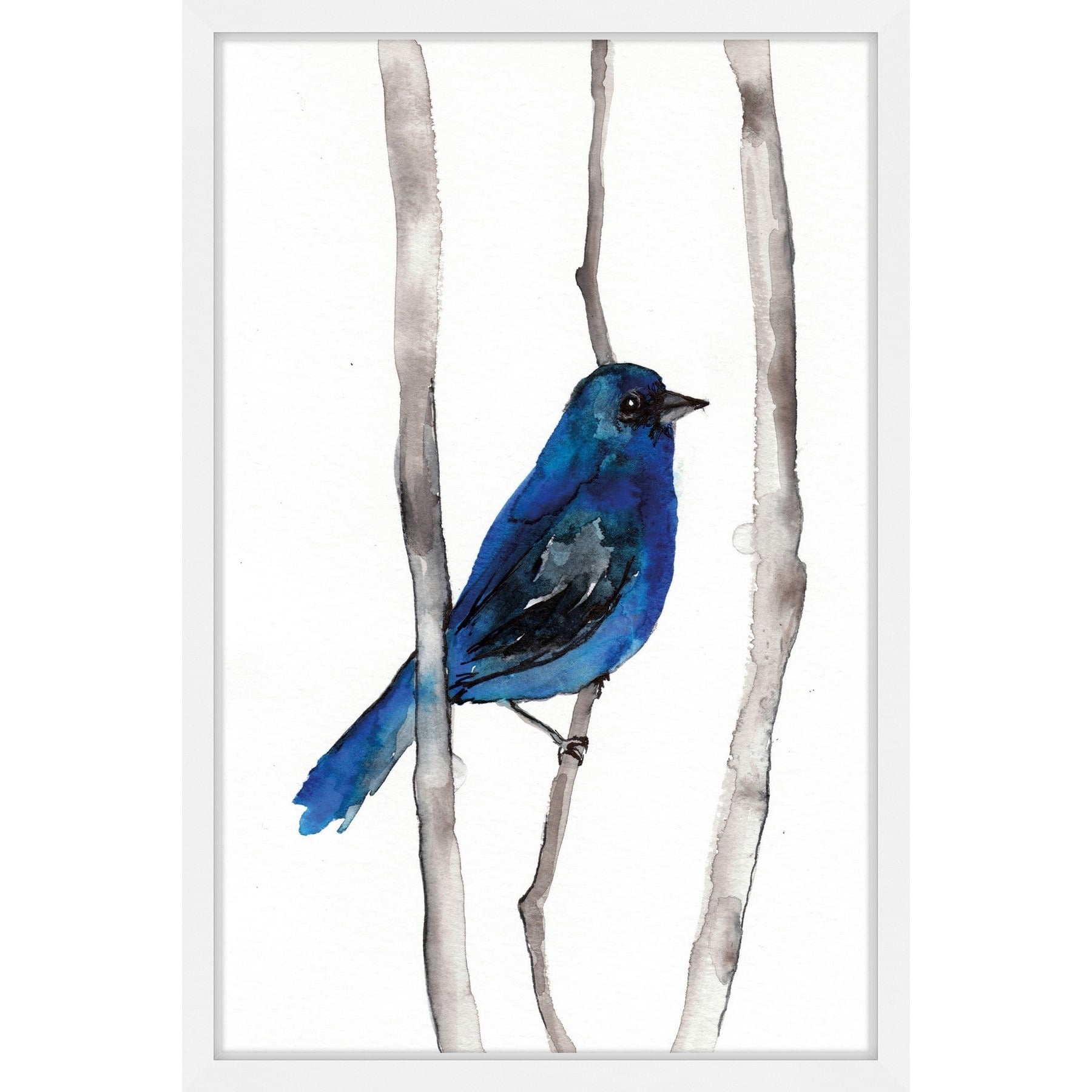 Marmont Hill "Indigo Bunting" by Christine Lindstrom Framed Painting Print