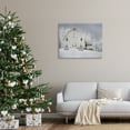 thumbnail image 2 of White Winter Snowfield Barn Cozy Christmas Scenery Landscape Painting Gallery-Wrapped Canvas Print Wall Art, 2 of 7