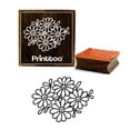 thumbnail image 1 of Printtoo Square Floral Pattern Wooden Rubber Stamp Scrap-booking DIY Stamps-2 x 2 Inches, 1 of 2