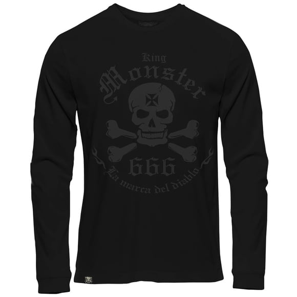 Playera Negra Manga Larga Chica Logo Kingmonster Black