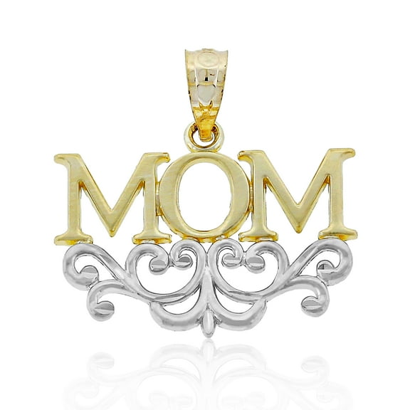 Charm America - Gold "Mom" Charm - 14 Karat Solid Gold