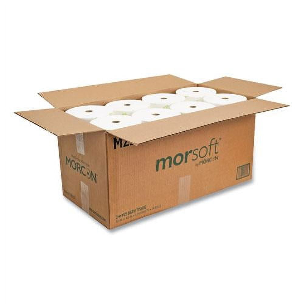 Morcon Paper Mor-Soft Coreless Alternative Toilet Paper, 2-Ply, White, 1250/Roll, 24/Carton -MORM250
