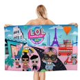 thumbnail image 1 of L.O.L. SURPRISE! Toalla de playa de secado rápido con diseño temático, regalo para mujeres y niñas, ideal para cumpleaños, fans, amantes de la música, uso en la playa o al aire libre,78*160cm, 1 of 6