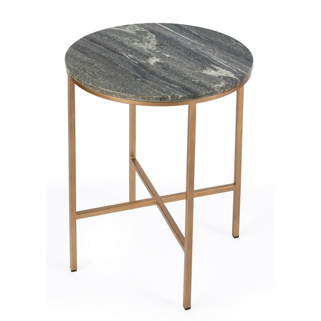 Butler Specialty Caty Gray and Gold Marble End Table