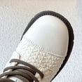thumbnail image 3 of GobdXE Ankle Boots Solid Croc Embossed Lace Up Side Zipper Thick Lug Sole Casual Shoes White,9-9.5 Years, 3 of 9
