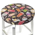 thumbnail image 4 of Bar Stool Covers Round, Milk Tea No.807 Bar Stool Cushion Covers Seat Cushion With Elastic Bands, Chairs Covers For Kitchen Dining Room 12-14 Inch, 4 of 7