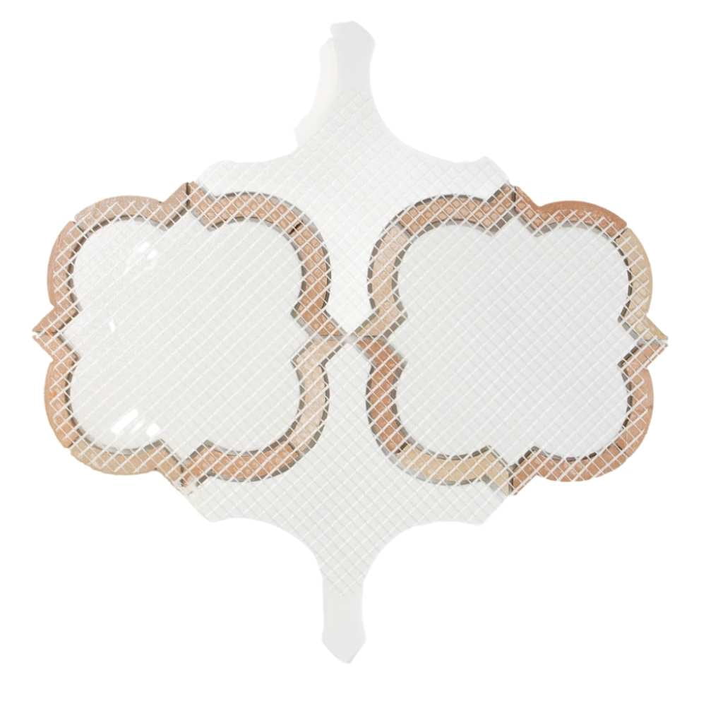 The Tile Life Delphi Pearl 9" x 9" Statuario Satin Glass Mosaic Wall Tile, 1 Sheet
