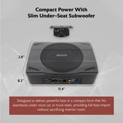 Rockville SS8P 400w 8 Slim Under-Seat Active Powered Car/Truck Subwoofer Sub