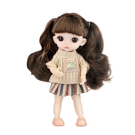 

16Cm Moveable Mini Fashion Doll Diy Toys With Full Set Of Clothes Shoes Hair Best Festival Gift For Girls GF9