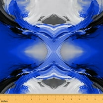 Castle Fairy Oil Painting Fabric by the Yard 1 Yard,Black Blue Home Decor Fabric by the Yard,Abstract Vintage Room Decor Fabric by the Yard,Ultra Soft Graffiti Home Decor