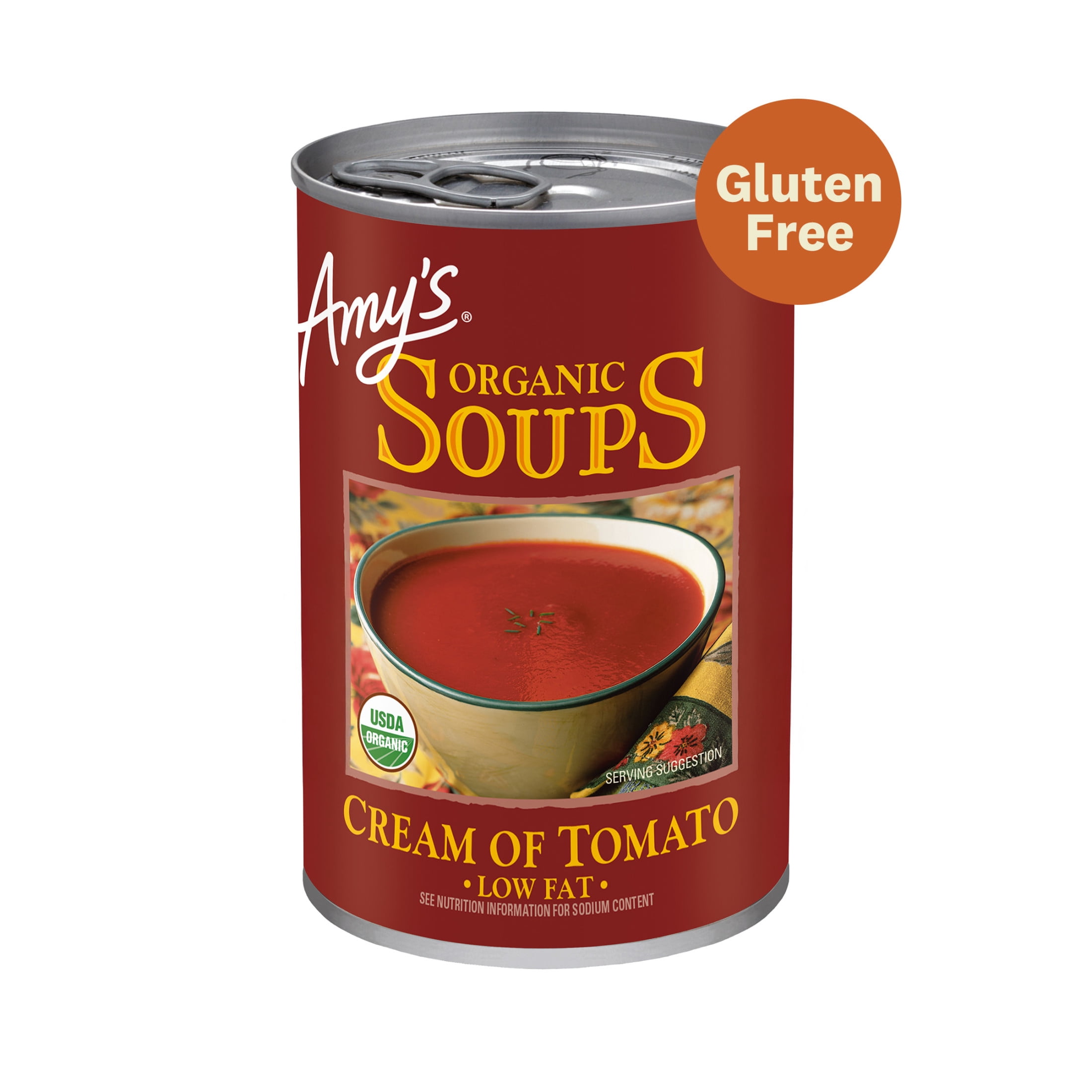 (4 pack) Amy’s Soup, Organic Cream of Tomato Soup, Gluten Free, Made With Organic Tomatoes and Cream, Canned Soup, 14.5 Oz