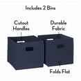 thumbnail image 4 of RiverRidge Kids 2pc Collapsible Cube Fabric Storage Bins with Handles - Navy, 4 of 9