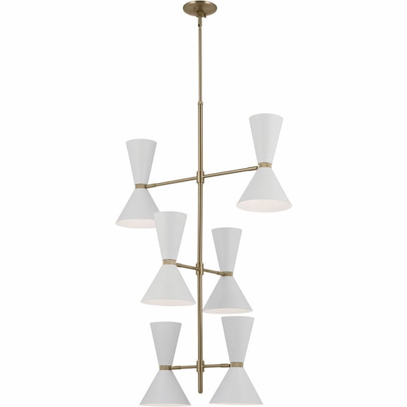 52568CPZWH Kichler Lighting Phix - 12 Light Foyer-50 Inches Tall and 22.5 Inches Wide-Champagne Bronze/White Finish