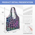 thumbnail image 2 of Xecao's Rainbow Animal Skin Canvas Tote Bag is a versatile choice for women, serving as a stylish beach bag, shopping bag,and reusable grocery bag., 2 of 5