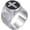 Silver, variant on Men's Black Vintage Cross Prayer Ring,Stainless Steel,Single Piece for Daily Wear