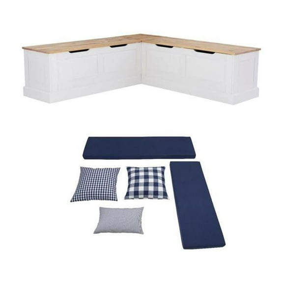 Riverbay Furniture Set of a Backless Breakfast Nook and 5 Piece Cushion/Pillow