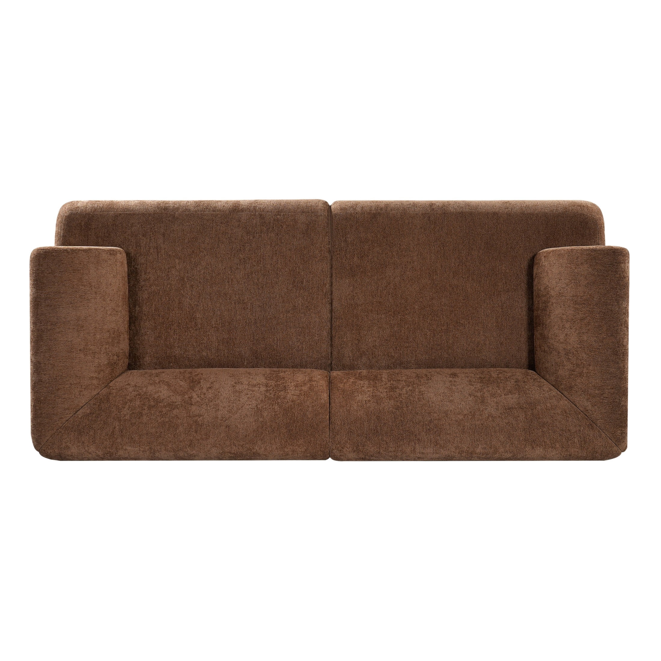 Christopher Knight Home 83" Minimalist Upholstered Sofa, 3-Seat Modular Couch with Round Arms, Mocha