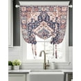 thumbnail image 5 of Orange Blue Boho Tie Up Curtains for Window, Thermal Insulated Balloon Shade Adjustable Rod Pocket Curtains Valance Panels for Kitchen Bathroom Cafe 52 x 45 Ethnic Geometric Southwest, 5 of 6