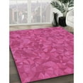 thumbnail image 3 of Ahgly Company Machine Washable Indoor Round Transitional Neon Pink Area Rugs, 8' Round, 3 of 7