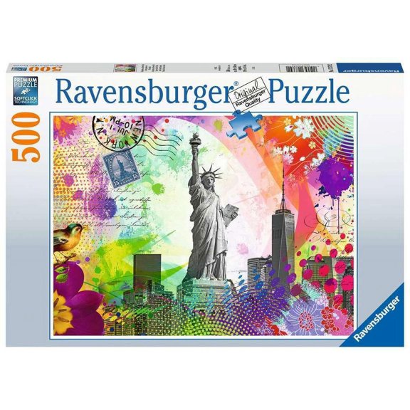 Ravensburger New York City Postcard Rompecabezas de 500 piezas para adultos y niños a partir de 10 años - América, EE. UU.