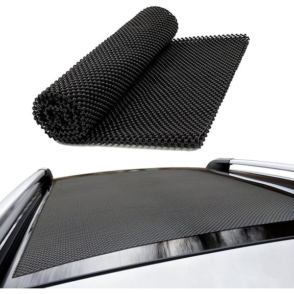 1 PCS Car Roof Non-Slip Rug Pad, 47" x 39" Roof Cargo Bag Protective Mat, PVC Car Roof Storage Bag Protective Mat, Roof Rack Accessory, for Most Vehicles (Black)