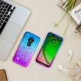 thumbnail image 5 of FIEWESEY For Motorola G7 Play Phone Case Moto G7 Play Glitter Case Sparkle Glitter Flowing Liquid Quicksand with Shiny Bling Diamond Women Girls Cute Phone Case For Motorola G7 Play - Blue+Purple, 5 of 6