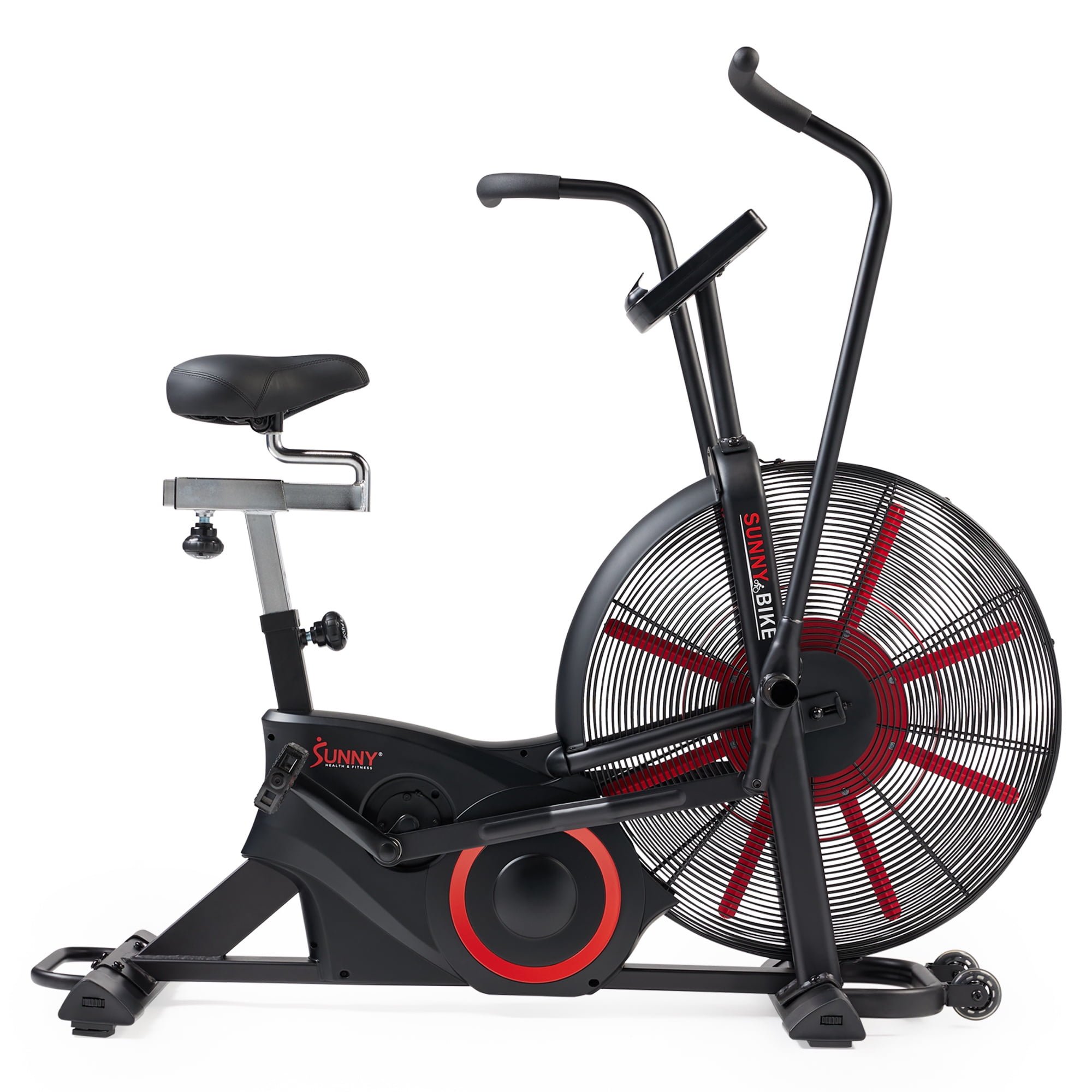 Sunny Health Fitness Zephyr Air Bike Indoor Stationary Cycle with Moving Handlebars Monitor SF B2715 Walmart