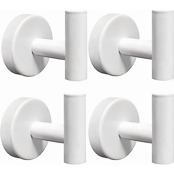 NAMZI 8 Pack Towel Hooks Bathroom Wall Hook Holder Stainless Steel Coat Robe Clothes Hook for Bath Kitchen Hotel Garage（White）