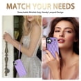 thumbnail image 4 of Case for iPhone 16 Plus with Wrist Strap, PU Leather Kickstand Magnetic Closure Card Slots Flip Back Case Elegant Shockproof Cover Girls Women for iPhone 16 Plus, Purple, 4 of 8