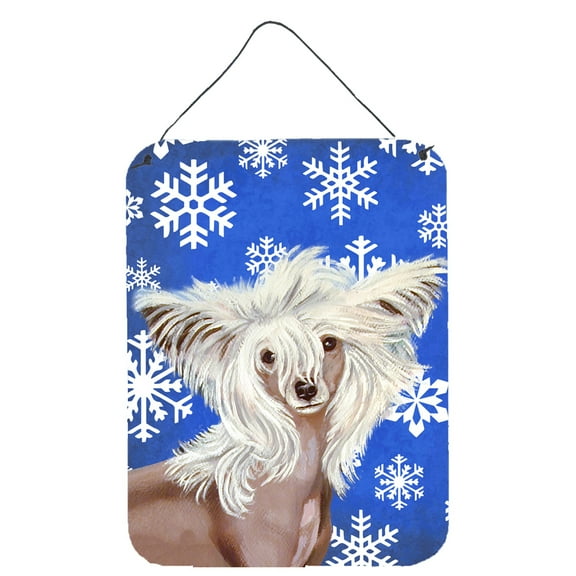 Chinese Crested Winter Snowflakes Holiday Wall or Door Hanging Prints