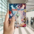 thumbnail image 4 of Happy New Year Samoyed Chills on Year-End Party Travel Passport Wallet Siberian Sammy Dog Lover PU Leather Passport Holder Cover - 12023, 4 of 5