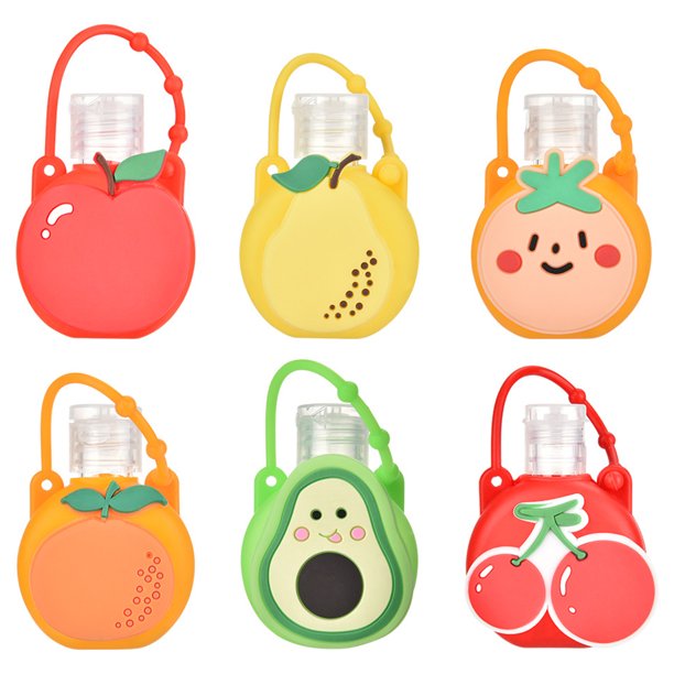 De Botellas De Viaje De Silicona Con Dibujos Animados, Contenedores Dispensadores De Líquidos, Botella Vacía Portátil Práctica De Jabón Líquido Para Niños 6 Uds Eigraketly HA039786-01