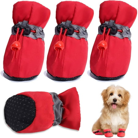 Dog Shoes  Dog Boots Paw Protector with Reflective Straps  Non Slip Dog Booties for Small Medium Dogs and Puppies 4PC sdog Shoes for hot Pavement