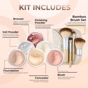 EVERYDAY KIT (FAIR 2) Full Size Mineral Makeup Set Matte Foundation Bare Face Sheer Powder Cover