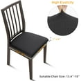 thumbnail image 4 of Dining Chair Covers, 6 Pack Waterproof Seat Cushion Covers, Stretch Jacquard Chair Seat Covers Washable Dining Room Chair Slipcovers Removable Kitchen Cushion Protector(Black), 4 of 7