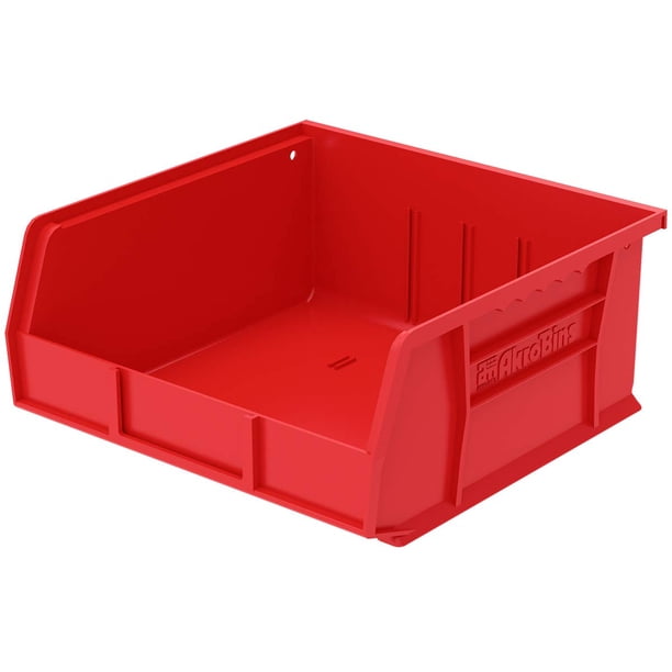 Contenedores de almacenamiento Akro-Mils 30235 Akrobins de plástico, paquete de 6 unidades, rojos
