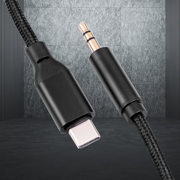 Cable convertidor de audio tipo C para altavoz de automóvil Adaptador auxiliar para auriculares (2M)