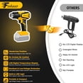 thumbnail image 2 of 350W Cordless Heat Gun Compatible with Dewalt 20V Battery, Adjustable Temp 120℉–1110℉, LED Light, Portable Hot Air Gun LCD Digital Display & 4 Nozzles For Shrink Tubing,Crafts,(Tool Only,NO Battery), 2 of 7