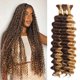thumbnail image 1 of Cabello trenzado humano AKONSOUL Deep Wave Ombre, 3 paquetes, 300 g, 1 of 7