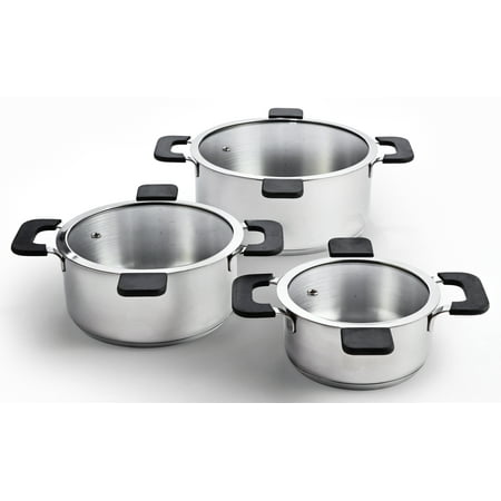 The Ozeri 6-Piece Stainless Steel Inductive Pot Set with Straining and Hands-Free Glass
