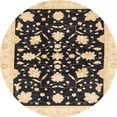 thumbnail image 1 of Ahgly Company Indoor Round Abstract Brown Gold Oriental Area Rugs, 6' Round, 1 of 6