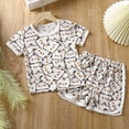 thumbnail image 5 of NAISIBABY Girls Outfit Sets 2-Piece, Graphic Short Sleeve T-Shirt and Shorts Summer Casual Fashion Clothing Sets White 6T, 5 of 8