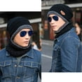 thumbnail image 2 of Men Beanie Hat Scarf Set Winter Warm Knit Hat and Infinity Scarf Gift Set, 2 of 2