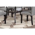 thumbnail image 6 of Contemporary Dining Room Furniture 7pc Set Rectangle Dining Table 6x Side Chairs Grey Fabric Cushion Storage Shelve Dining Table, 6 of 10
